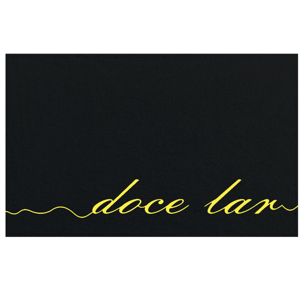 Tapete Capacho Preto Doce Lar Amarelo - Antiderrapante