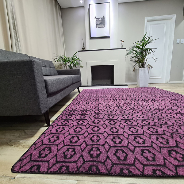 Tapete Carpete Sala Quarto Elegante Geométrico 1 50 X 2 00 -
