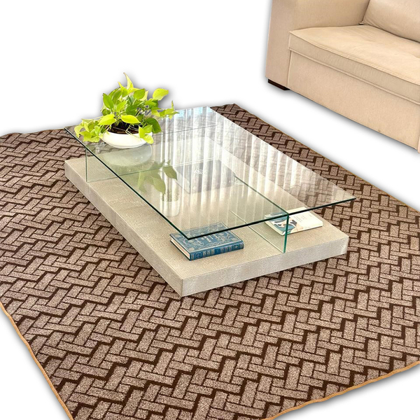 Tapete Carpete Sala Quarto Escritório 2,00x3,00 Zig Zag Marrom