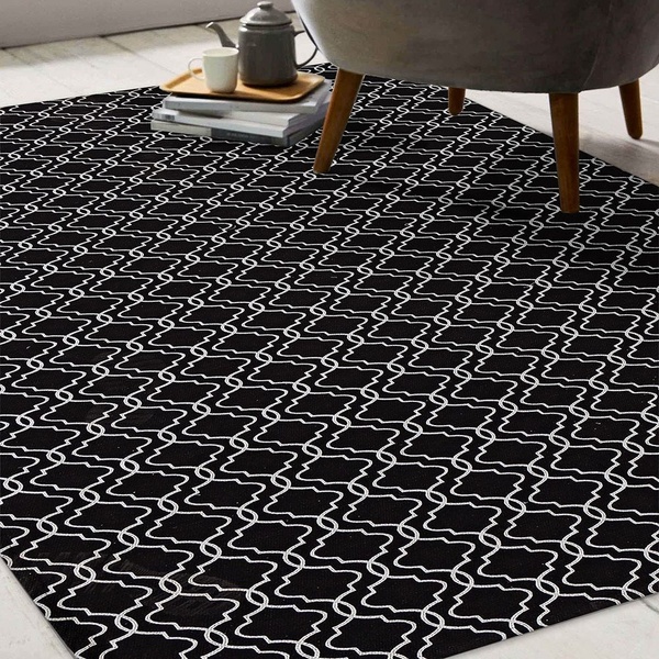 Tapete Casablanca 1,35 M X 2,50 M Antiderrapante - Preto