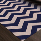 Tapete Chevrom Antiderrapante Sua Casa Moderna 100x140cm Azul