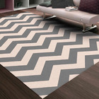 Tapete Chevrom Antiderrapante Sua Casa Moderna 100x140cm Cinz