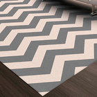 Tapete Chevrom Cinza Com Bege Casa Dona Antiderrapante 100 X