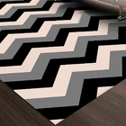 Tapete Chevrom Preto, Cinza E Bege Casa Dona Antiderrapante 1