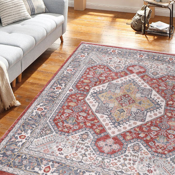 Tapete Cinza E Vermelho Geométrico Coliseo 05 300x400 7908006