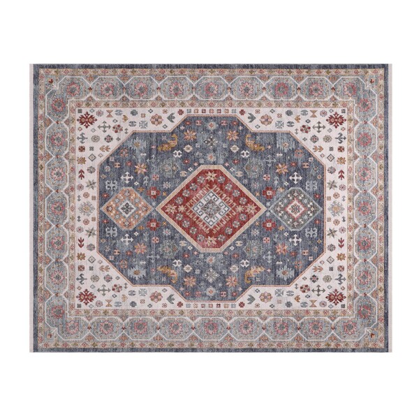 Tapete Retangular Coliseo Algodão Cinza Áreas Internas 1x1,5m Edantex