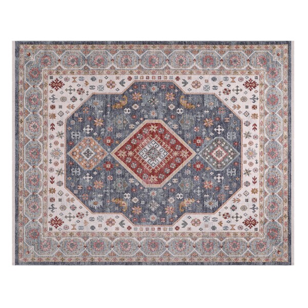 Tapete Retangular Coliseo Algodão Cinza Áreas Internas 2x2,5m Edantex