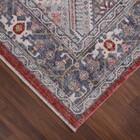 Tapete Retangular Coliseo Algodão Cinza e Vermelho Áreas Internas 1,4x2m Edantex