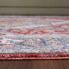 Tapete Retangular Coliseo Algodão Cinza e Vermelho Áreas Internas 1,4x2m Edantex