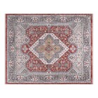 Tapete Retangular Coliseo Algodão Cinza e Vermelho Áreas Internas 3x4m Edantex