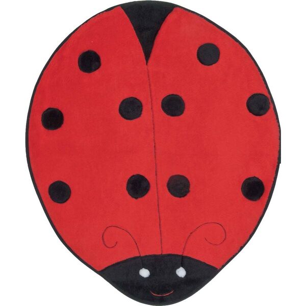 Tapete Com Formato De Joaninha Big Tecido De Pelúcia 1,30m X