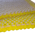 Tapete Crochê Dupla Face Artesanal Amarelo E Branco