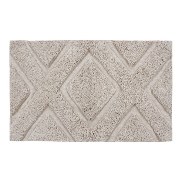 Tapete de Banheiro Algodão Retangular Bege 1 Peça 50x90cm Gatsby Sensea