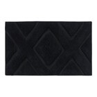 Tapete de Banheiro Algodão Retangular Preto 1 Peça 50x90cm Gatsby Sensea