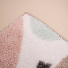 Tapete de Banheiro Antiderrapante de Microfibra Retangular Bege e Rosa 50x80cm Orgânico Oikos