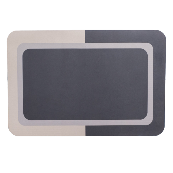 Tapete de Banheiro Antiderrapante de Poliéster Seca Rápido Retangular Azul 40x60cm Nobuck e Diatomáceas Oikos