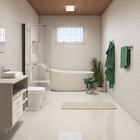 Tapete de Banheiro Bege Antiderrapante Tecido 45x120cm Soft Plus KomLog