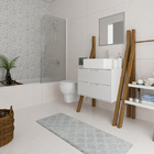 Tapete de Banheiro Cinza Antiderrapante Tecido 45x120cm Soft Plus KomLog