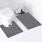 Tapete De Banheiro Cotelê Antiderrapante Kit 2peças Chumbo
