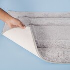 Tapete de Banheiro Microfibra Retangular Cinza 1 peça Oikos