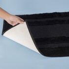 Tapete de Banheiro Microfibra Retangular Preto 1 peça Oikos