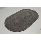 Tapete de banheiro oval cinza Kapazi algodão e antiderrapante