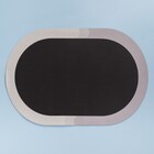 Tapete de Banheiro Poliéster Oval Preto 1 peça Oikos