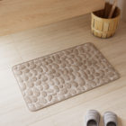 Tapete de Banheiro Poliéster Retangular Bege 1 Peça Coccon Trench Sensea