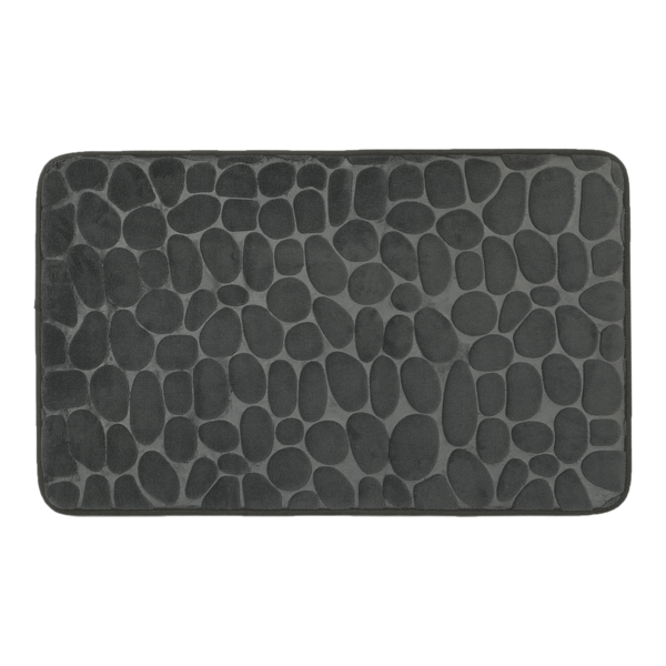 Tapete de Banheiro Poliéster Retangular Cinza 1 Peça Coccon Paris Sensea