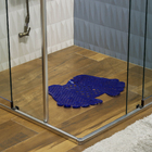 Tapete de Box Antiderrapante Pezinho Plástico Azul 36x47cm Overtime