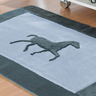 Tapete De Cavalo Infantil De Pelúcia Horse Cinza 1,20m X 74cm