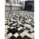 Tapete De Couro Cercal - Preto E Branco Malhado - 200 X 250