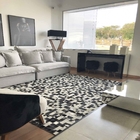 Tapete De Couro Cercal - Preto E Branco Malhado - 200 X 300