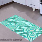 Tapete De Cozinha Personalizado Conjunto Ondas Retrô