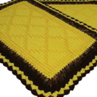 Tapete De Crochê Amarelo Artesanal