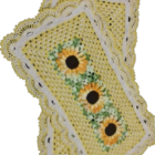 Tapete De Crochê Girassol Artesanal Amarelo