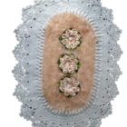 Tapete De Crochê Luxo Branco E Marrom Artesanal