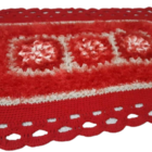 Tapete De Crochê Luxo Vermelho Artesanal