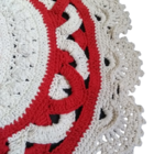 Tapete De Crochê Oval 3 Flores Artesanal