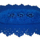 Tapete De Crochê Oval Azul Artesanal