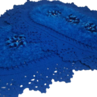 Tapete De Crochê Oval Azul Artesanal