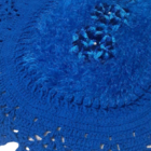 Tapete De Crochê Oval Azul Artesanal