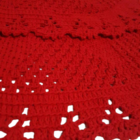 Tapete De Crochê Redondo Vermelho Artesanal