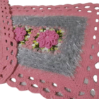 Tapete De Crochê Rosa E Cinza Artesanal