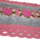 Tapete De Crochê Rosa E Cinza Artesanal