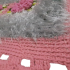 Tapete De Crochê Rosa E Cinza Artesanal