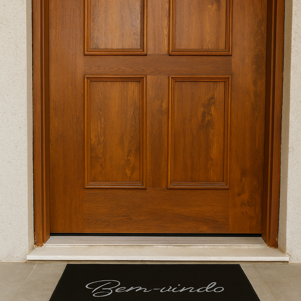 Tapete De Entrada 100% Poliéster Base Látex Antiderrapante 60