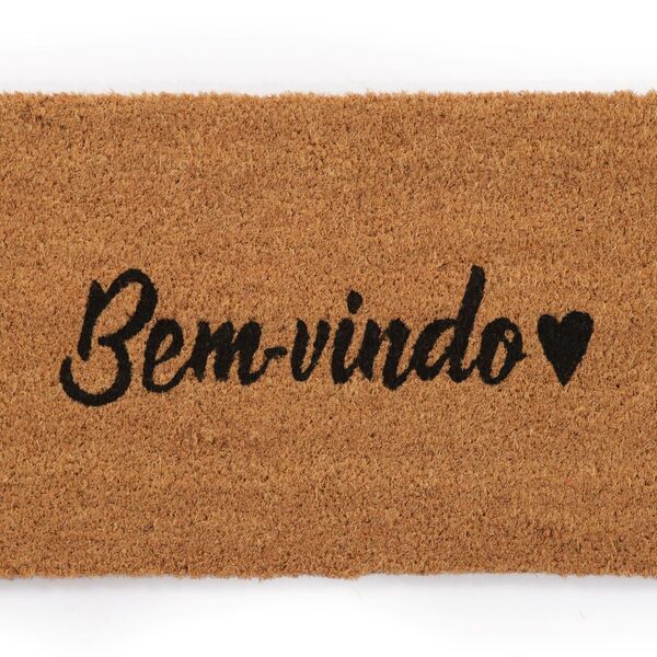 Tapete De Entrada Fibra De Coco 60cm X 33cm Bem-vindo Amor Ka