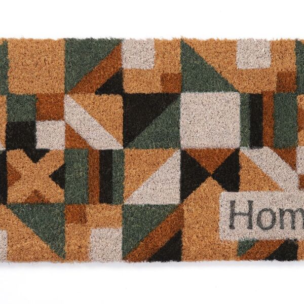 Tapete De Entrada Fibra De Coco 60cm X 33cm Mosaico Kapazi