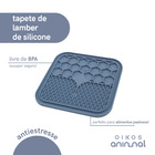 Tapete De Lamber Com Ventosa para Cachorro e Gato Silicone Azul Oikos Animal